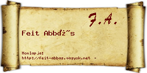Feit Abbás névjegykártya